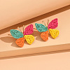 Butterfly Alloy & Raffia Stud Earrings FS-WG27EBF-03-1