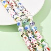 Mixed Styles Floral Printed Porcelain Beads Strands PORC-M004-01M-5