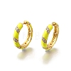 Brass Micro Pave Clear Cubic Zirconia Huggie Hoop Earrings EJEW-H121-22G-01-1