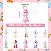 20Pcs 10 Colors Glass Pearl with Alloy Pendants PALLOY-YW00172-3