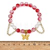 Alloy Butterfly Charm Bracelets BJEW-JB14139-01-4