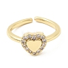 Brass Micro Pave Cubic Zirconia Cuff Open Rings for Women RJEW-B160-10G-4