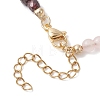 Synthetic Non-magnetic Hematite & Natural Rainbow Moonstone & Garnet & Amethyst Round Cube and Natural Pearl Rice Beaded Necklaces NJEW-JN05868-02-5