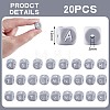 20Pcs Grey Cube Letter Silicone Beads 12x12x12mm Square Dice Alphabet Beads with 2mm Hole Spacer Loose Letter Beads for Bracelet Necklace Jewelry Making JX436M-2