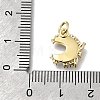 Brass Micro Pave Clear Cubic Zirconia with Glass Charms KK-G525-06G-03-3