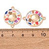 Printed Alloy Enamel Connector Charms AL-CBA2638-02F-3