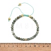 Natural Myanmar Jade/Burmese Jade Adjustable Beaded Bracelets for Women Men BJEW-JB13973-4