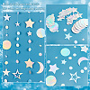   4Pcs 4 Style Iridescent Paper Glitter Circle Star Garland AJEW-PH0004-59-5