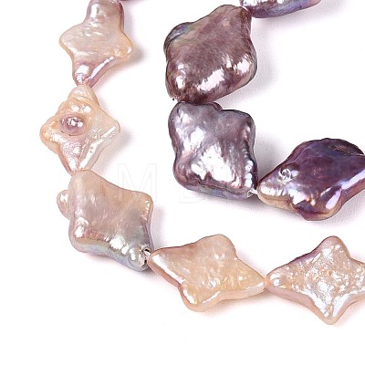 Natural Baroque Keshi Pearl Beads Strands PEAR-S022-01B-1