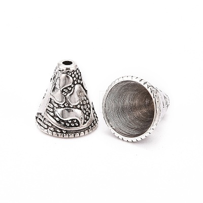 Tibetan Style Cone Alloy Bead Caps PALLOY-I112-09AS-1