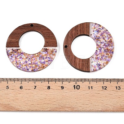 Epoxy Resin & Walnut Wood Pendants RESI-T057-09C-1