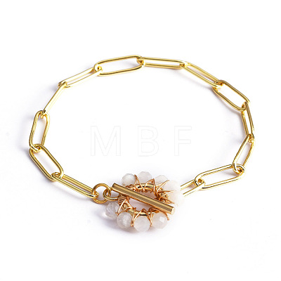 Brass Paperclip Chain Bracelets BJEW-JB05180-1