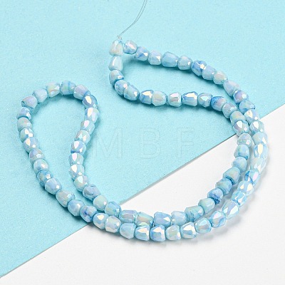 Electroplate Glass Beads Strand GLAA-G088-03-01C-1