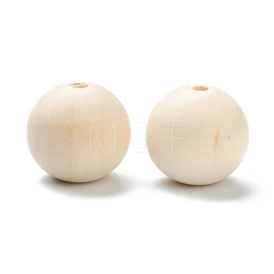 Natural Unfinished Wood Beads WOOD-XCP0001-19I-1