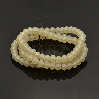 Pearl Luster Plated Faceted Rondelle Glass Beads Strands EGLA-J054-6x4mm-PL03-1