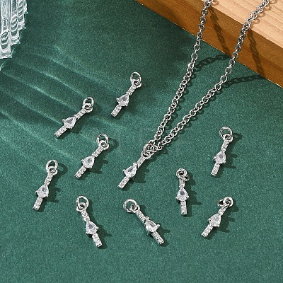 SHEGRACE Brass Micro Pave Cubic Zirconia Pendants XGRQ3D173-512P-1