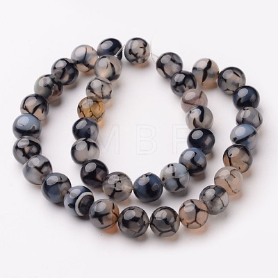Natural Dragon Veins Agate Beads Strands G-D845-03-6mm-1