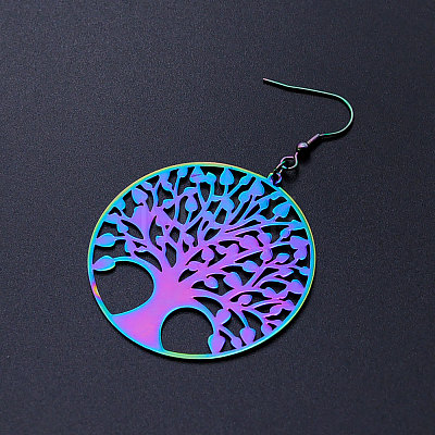 201 Stainless Steel Dangle Earrings LS-STAS-S105-JN418-1