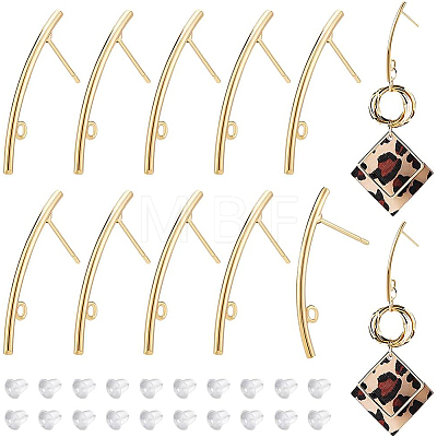 16Pcs Brass Stud Earring Findings KK-BC0008-35-1