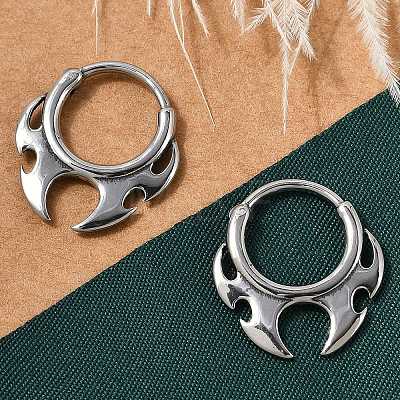 Fire Shaped 316 Surgical Stainless Steel Hoop Earrings X-EJEW-G416-35P-1