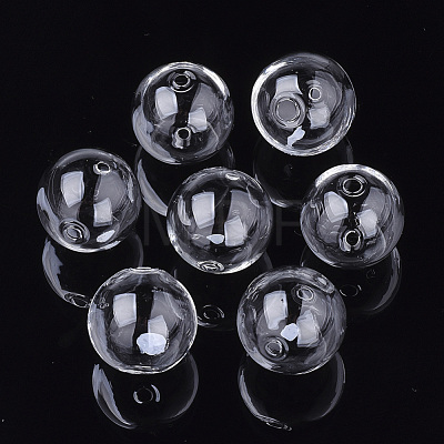 Handmade Blown Glass Globe Beads X-DH017J-1-16mm-1-1