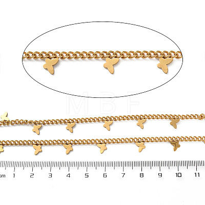 304 Stainless Steel Curb Chains with Butterfly Charm CHS-F020-03G-03-1