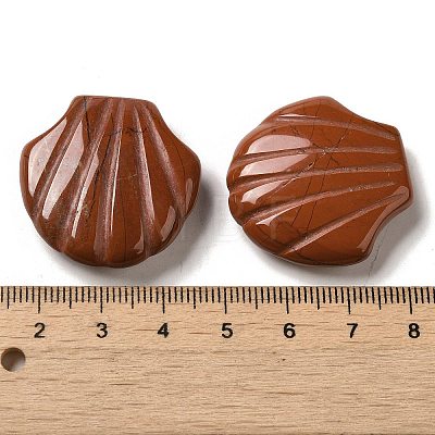 Natural Red Jasper Carved Healing Shell Figurines G-K353-03A-1