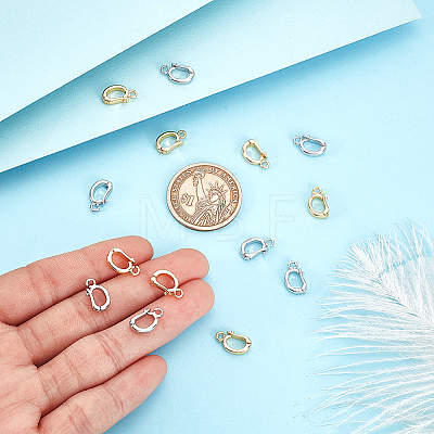 16Pcs 2 Colors Brass Micro Pave Cubic Zirconia Pendants Bails KK-GA0002-08-1