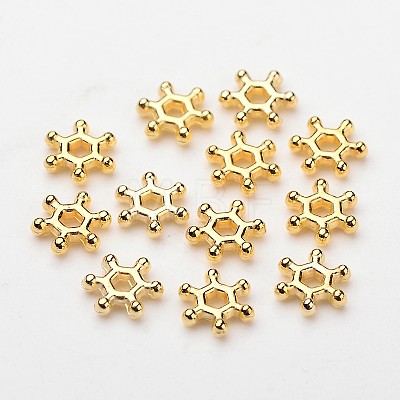 ABS Electroplated Snowflake Plastic Spacer Beads KY-I002-02A-1
