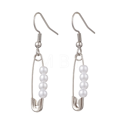 Round Imitated Pearl Acrylic Dangle Earrings & Necklaces Sets SJEW-JS01363-1