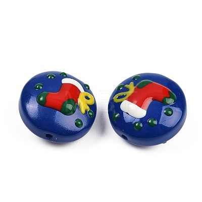 Christmas Handmade Lampwork Enamel Beads X1-LAMP-C020-03F-1