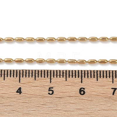 Ion Plating(IP) 304 Stainless Steel Oval Ball Chain Necklace for Men Women NJEW-M200-09G-1