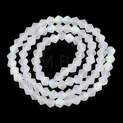 Imitate Austrian Crystal Bicone Frosted Glass Beads Strands LS-EGLA-A039-T4mm-MB13-1