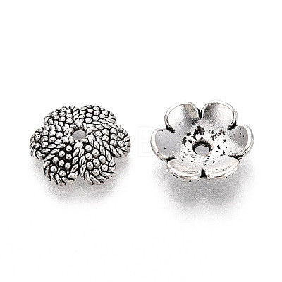 Tibetan Style Alloy Bead Caps TIBEB-T004-18AS-1