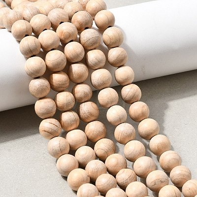Natural Wood Beads Strands WOOD-B011-01A-10mm-1