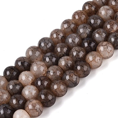 Ombre Effect Dyed Crackle Glass Beads Strands GLAA-Q106-01A-B30-1