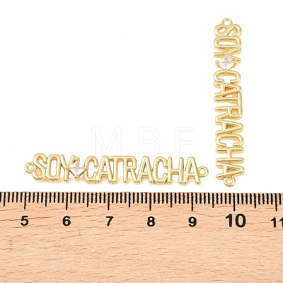 Brass Pave Clear Cubic Zirconia Connector Charm KK-F931-25G-1