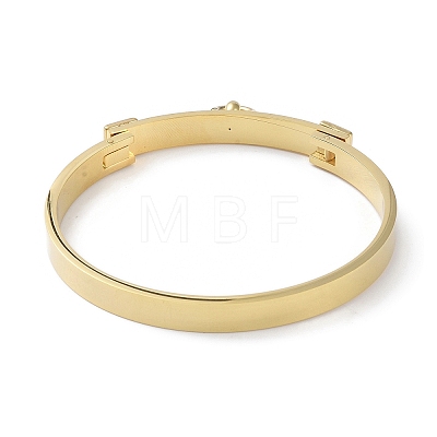 Vacuum Plating Ring with Square 304 Stainless Steel Bangles BJEW-G700-04G-1