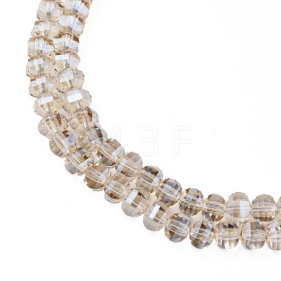 Electroplate Transparent Glass Beads Strands EGLA-N002-31-F04-1