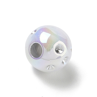 UV Plating Opaque Acrylic European Bead Rhinestone Settings AC-CBA6658-06I-1