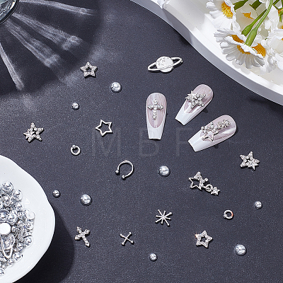 145Pcs 3 Styles Plastic & Resin & Zinc Alloy Rhinestone Cabochons MRMJ-SP0001-41-1
