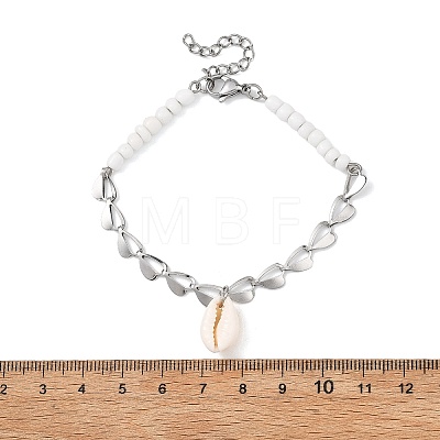 Shell & Seed Beads Bead Bracelets BJEW-JB14136-02-1