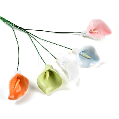 Ceramic Calla Lily Flower Stems with Iron Stem PR-CBAD4A8-02-1