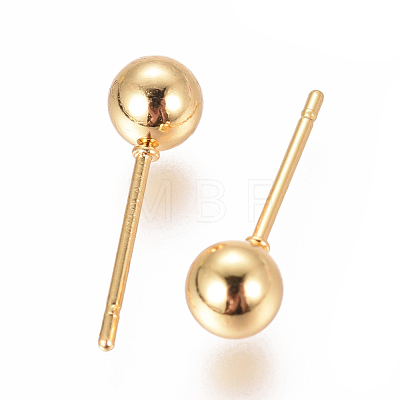 304 Stainless Steel Ball Stud Earrings EJEW-F237-01C-G-1