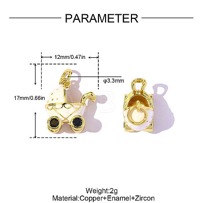 Brass Enamel Pendants KK-OY015-76G-1