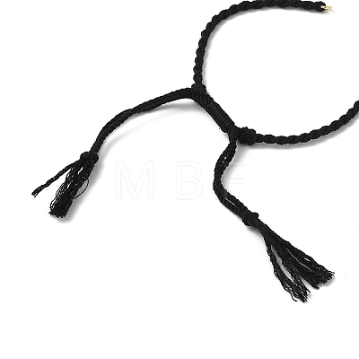 Braided Cotton Cord Bracelet Making MAK-L043-02G-09-1