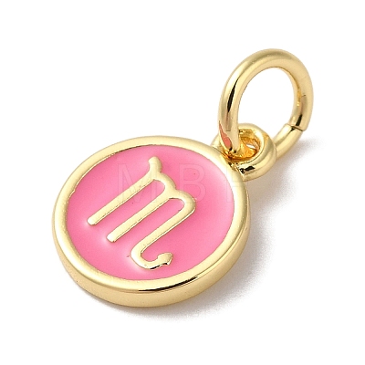 Real 18K Gold Plated Brass Enamel Charms KK-L216-001G-F04-1