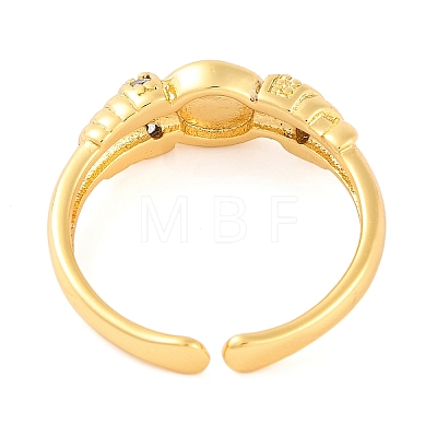 Rack Plating Brass Clear Cubic Zirconia Cuff Ring Components RJEW-M177-01G-1