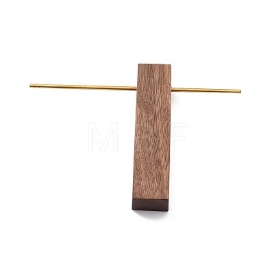 Wooden Dangle Hoop Earring Display Jewelry Stands EDIS-E009-01G-01-1