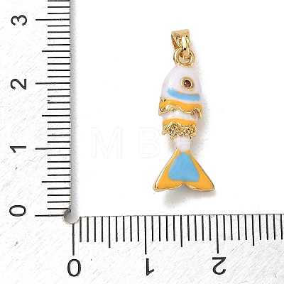 Brass Enamel Pendants RB-CBA2CEF-02G-01-1
